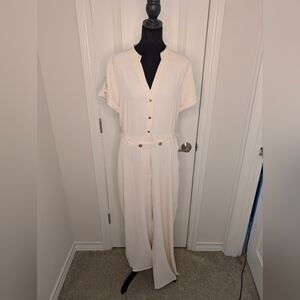 Zara Cream Wide Leg Jumpsuit